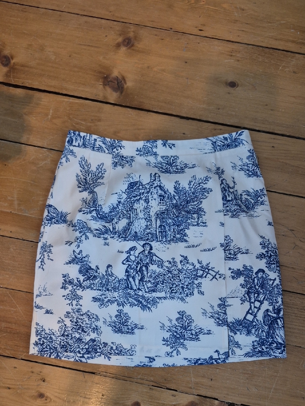 Blue Toile Print Women's Skirt&top